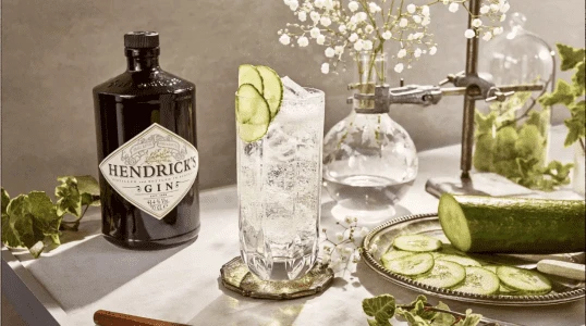 "Hendrick's Gin bottle – Premium gin available online with fast delivery from The V Bar in Nairobi."